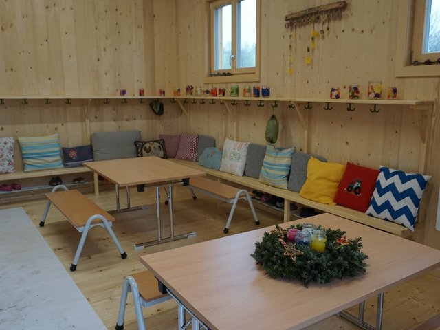 Sitzecke im Naturkindergartengebäude